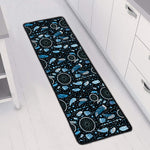 Blue Native Dream Catcher Pattern Print Long Kitchen Mat