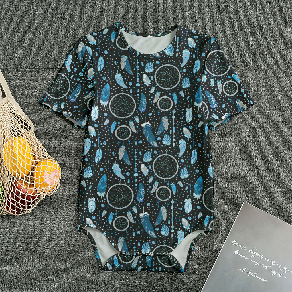 Blue Native Dream Catcher Pattern Print Men's Bodysuit