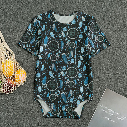 Blue Native Dream Catcher Pattern Print Men's Bodysuit