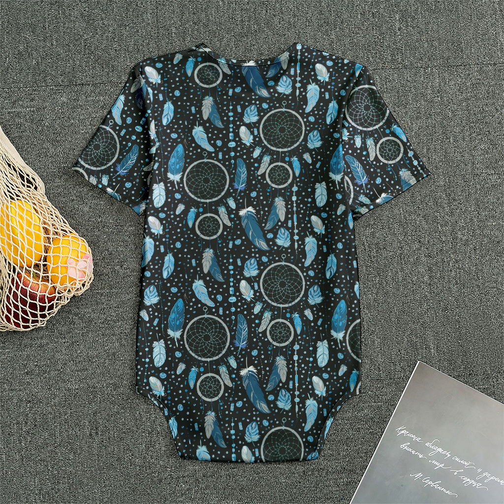 Blue Native Dream Catcher Pattern Print Men's Bodysuit