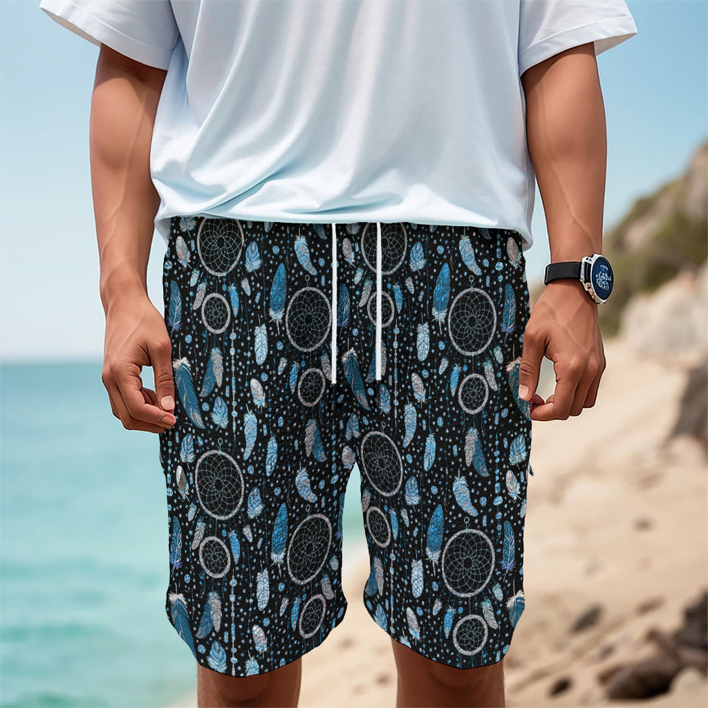 Blue Native Dream Catcher Pattern Print Men's Cargo Shorts