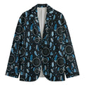 Blue Native Dream Catcher Pattern Print Men's Cotton Blazer