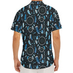 Blue Native Dream Catcher Pattern Print Men's Deep V-Neck Shirt