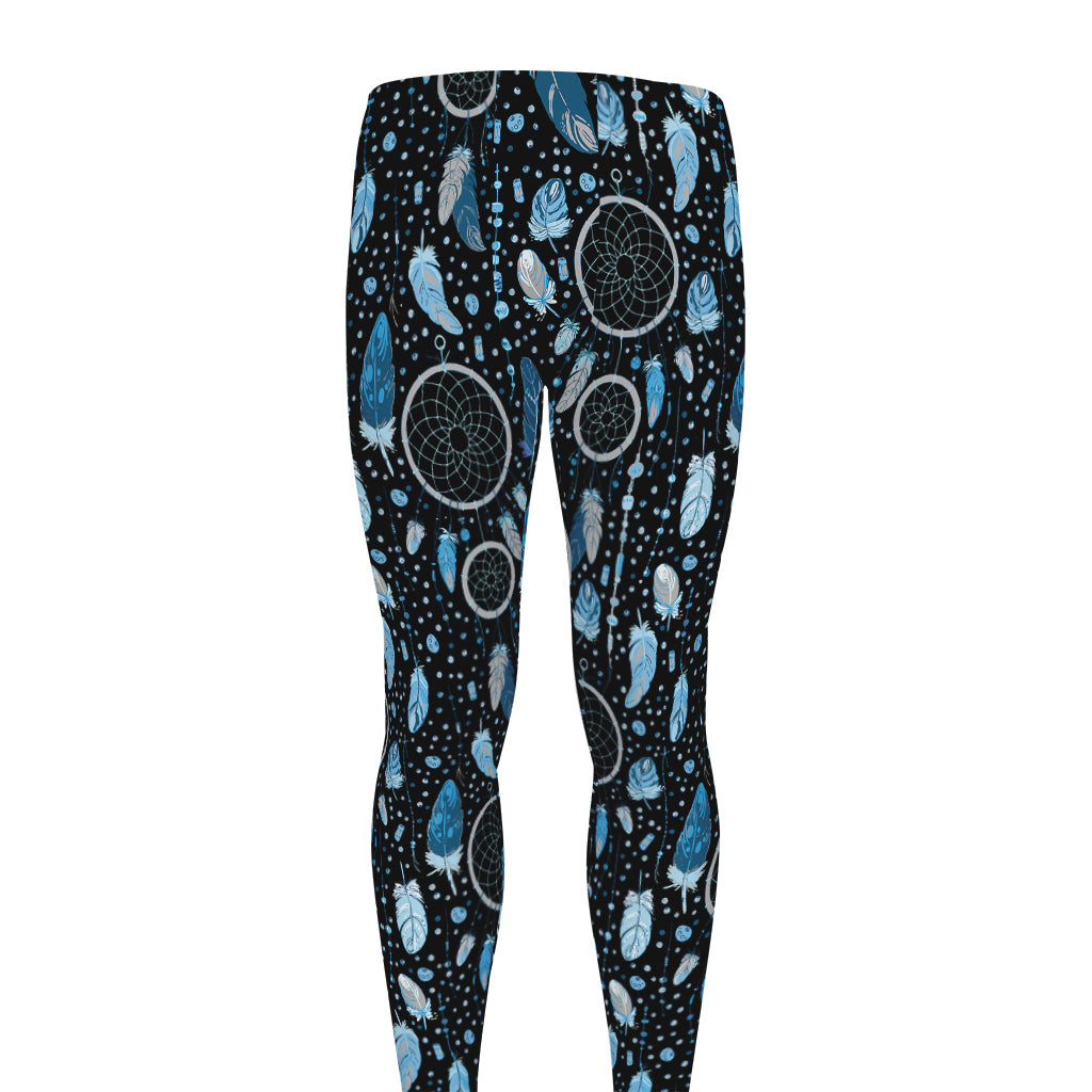 Blue Native Dream Catcher Pattern Print Men's leggings