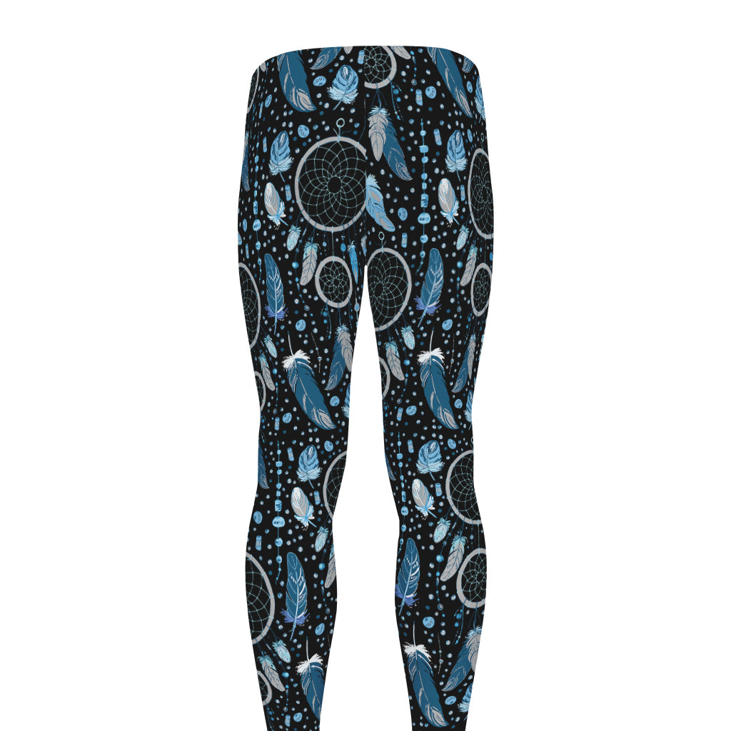 Blue Native Dream Catcher Pattern Print Men's leggings