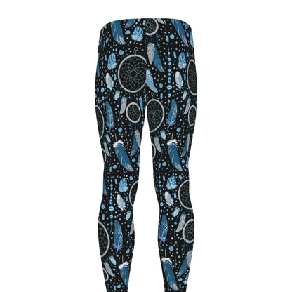 Blue Native Dream Catcher Pattern Print Men's leggings