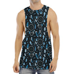 Blue Native Dream Catcher Pattern Print Men's Muscle Tank Top