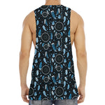 Blue Native Dream Catcher Pattern Print Men's Muscle Tank Top