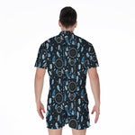 Blue Native Dream Catcher Pattern Print Men's Rompers