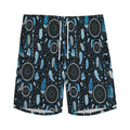 Blue Native Dream Catcher Pattern Print Men's Athletic Shorts
