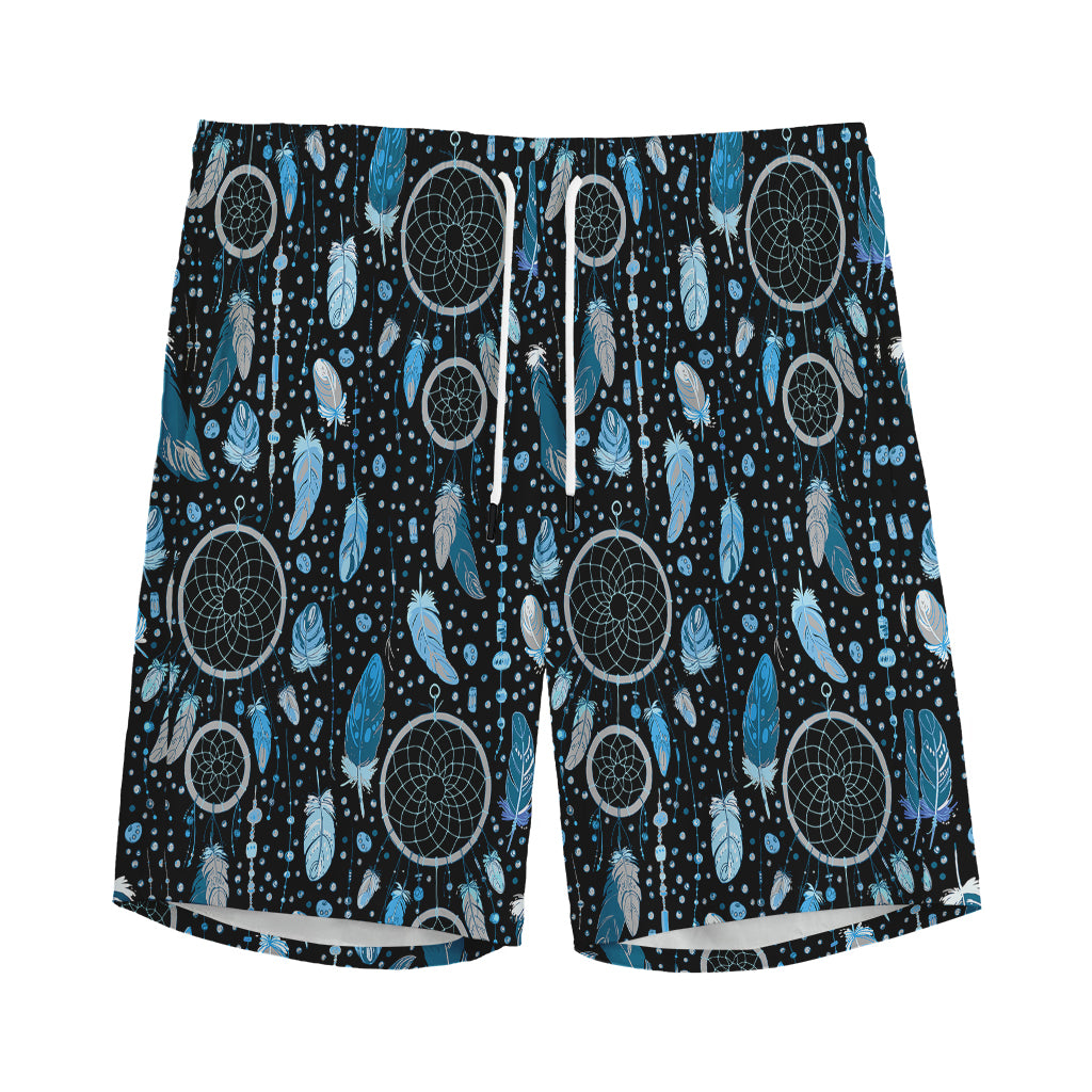 Blue Native Dream Catcher Pattern Print Men's Sports Shorts