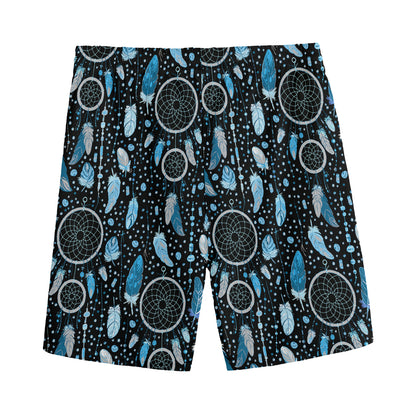 Blue Native Dream Catcher Pattern Print Men's Sports Shorts