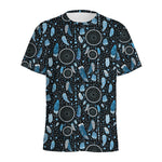 Blue Native Dream Catcher Pattern Print Men's Sports T-Shirt