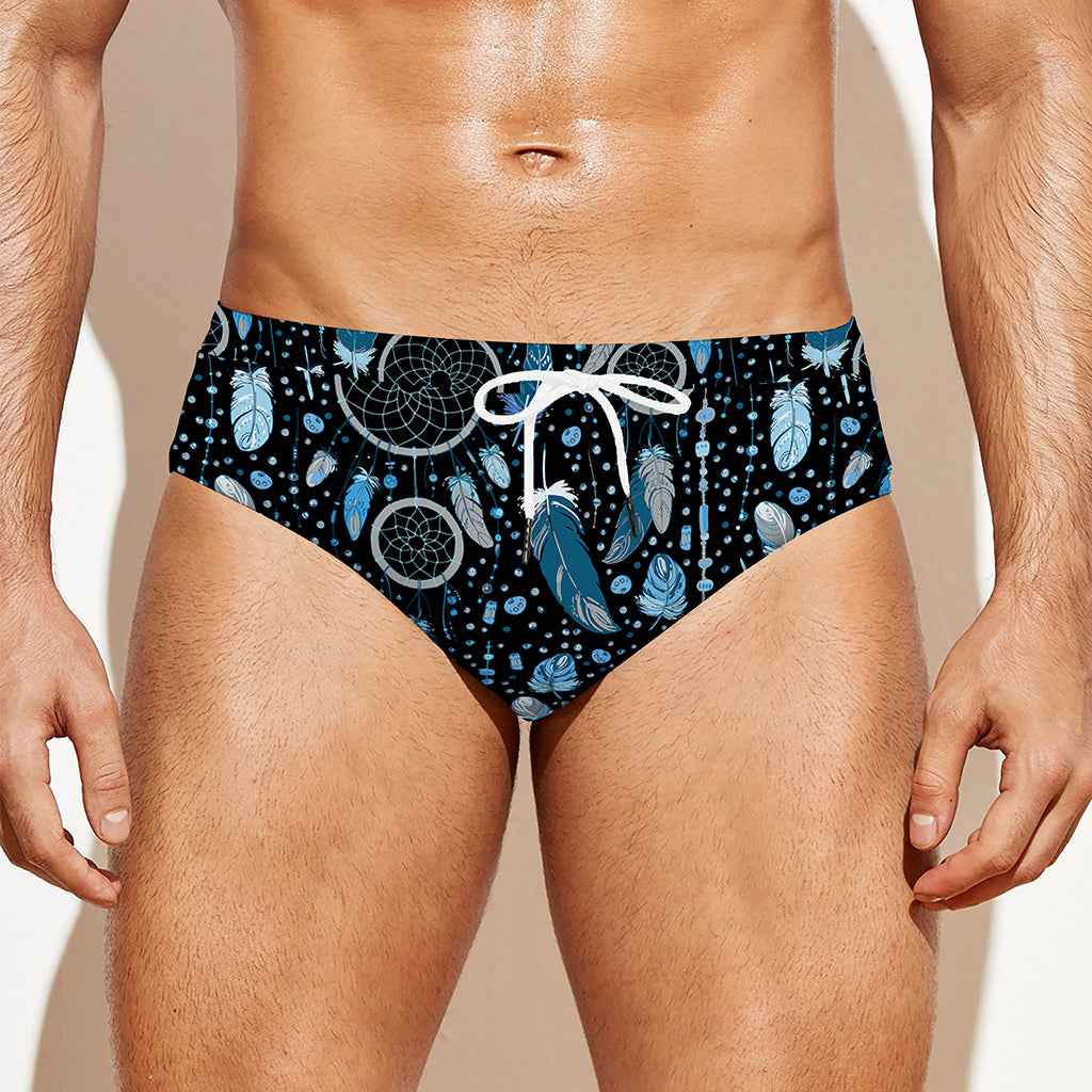 Blue Native Dream Catcher Pattern Print Men's Swim Briefs
