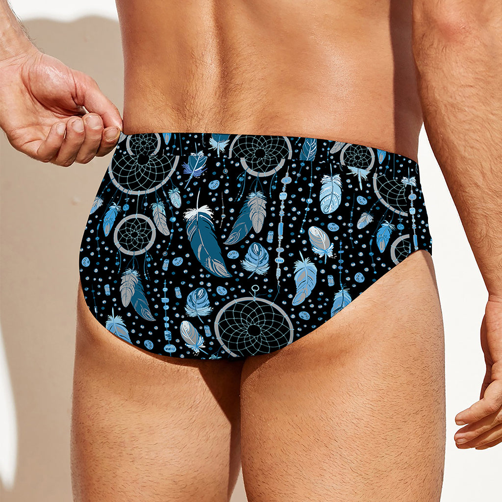Blue Native Dream Catcher Pattern Print Men's Swim Briefs