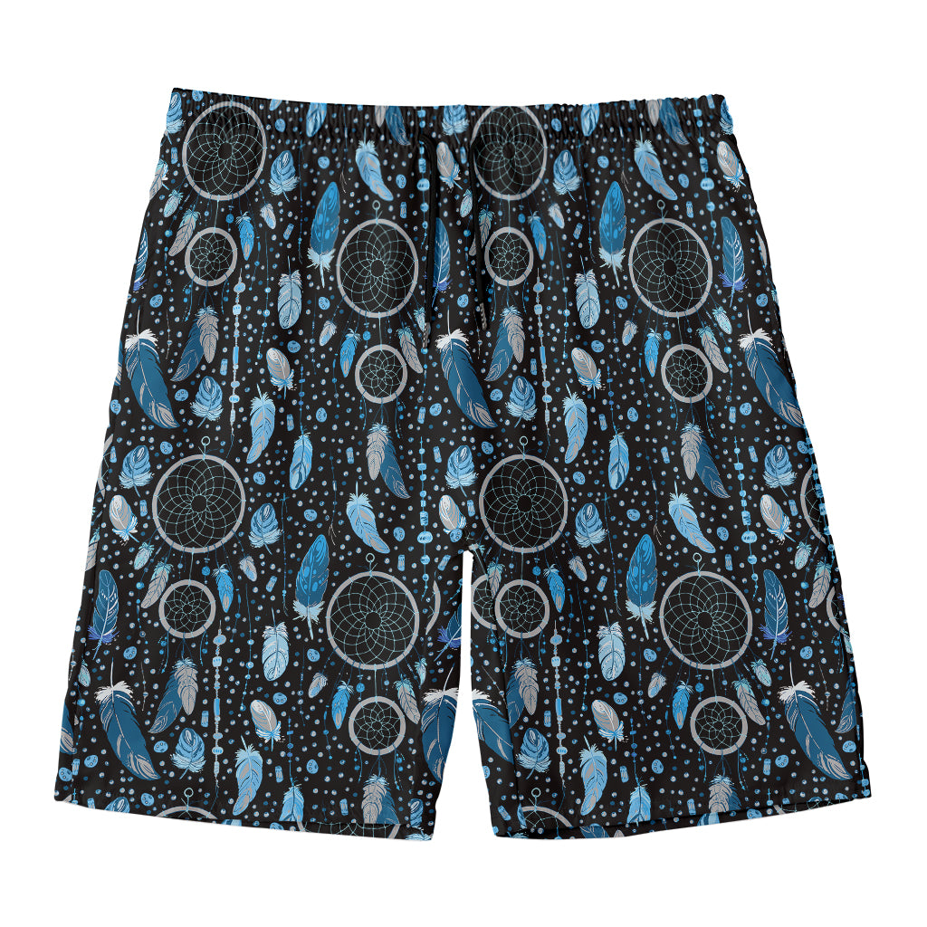 Blue Native Dream Catcher Pattern Print Men's Swim Trunks