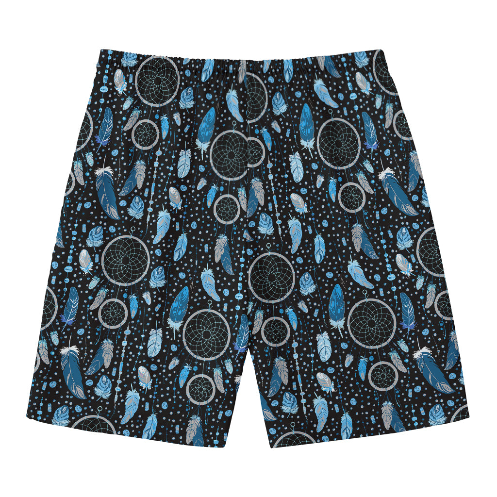 Blue Native Dream Catcher Pattern Print Men's Swim Trunks