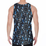 Blue Native Dream Catcher Pattern Print Men's Velvet Tank Top