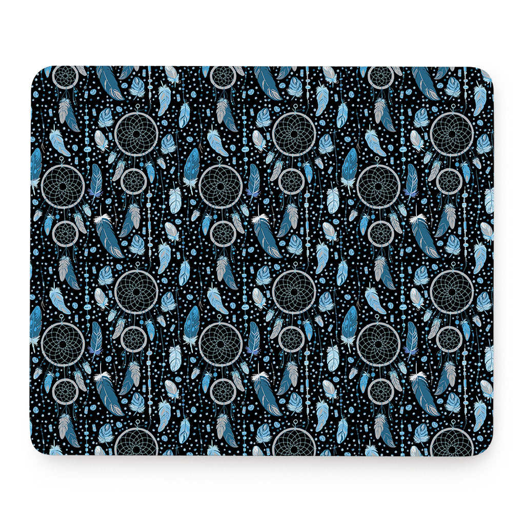 Blue Native Dream Catcher Pattern Print Mouse Pad