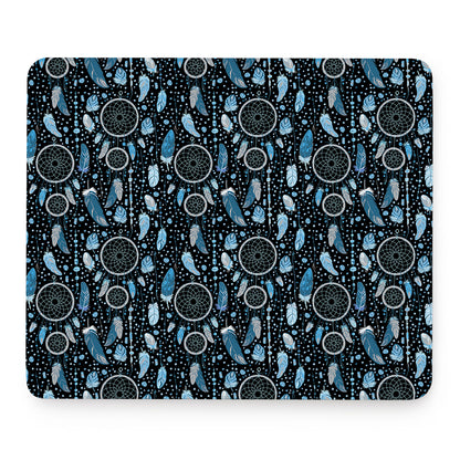 Blue Native Dream Catcher Pattern Print Mouse Pad