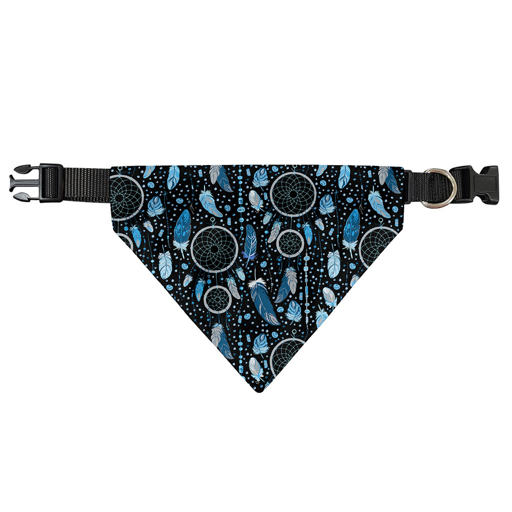 Blue Native Dream Catcher Pattern Print Over The Collar Dog Bandana