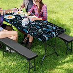 Blue Native Dream Catcher Pattern Print Picnic Table Cover