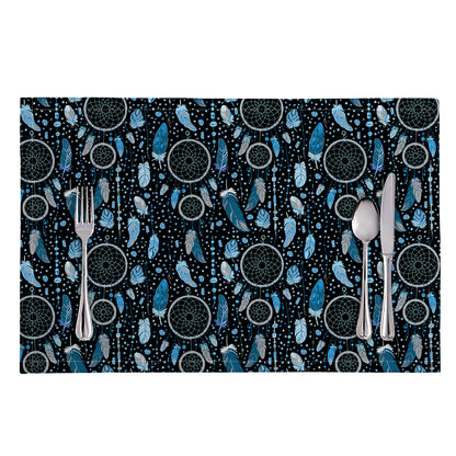 Blue Native Dream Catcher Pattern Print Placemat