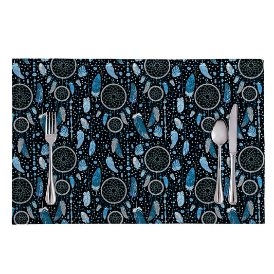 Blue Native Dream Catcher Pattern Print Placemat