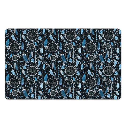 Blue Native Dream Catcher Pattern Print Polyester Doormat