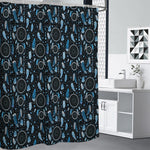 Blue Native Dream Catcher Pattern Print Premium Shower Curtain