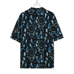 Blue Native Dream Catcher Pattern Print Rayon Hawaiian Shirt