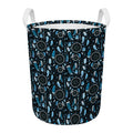 Blue Native Dream Catcher Pattern Print Round Laundry Basket