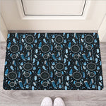 Blue Native Dream Catcher Pattern Print Rubber Doormat