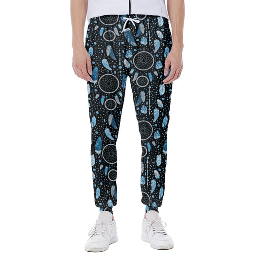 Blue Native Dream Catcher Pattern Print Scuba Joggers