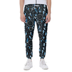 Blue Native Dream Catcher Pattern Print Scuba Joggers