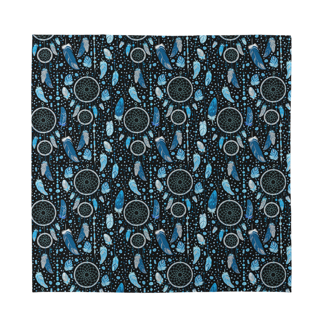 Blue Native Dream Catcher Pattern Print Silk Bandana