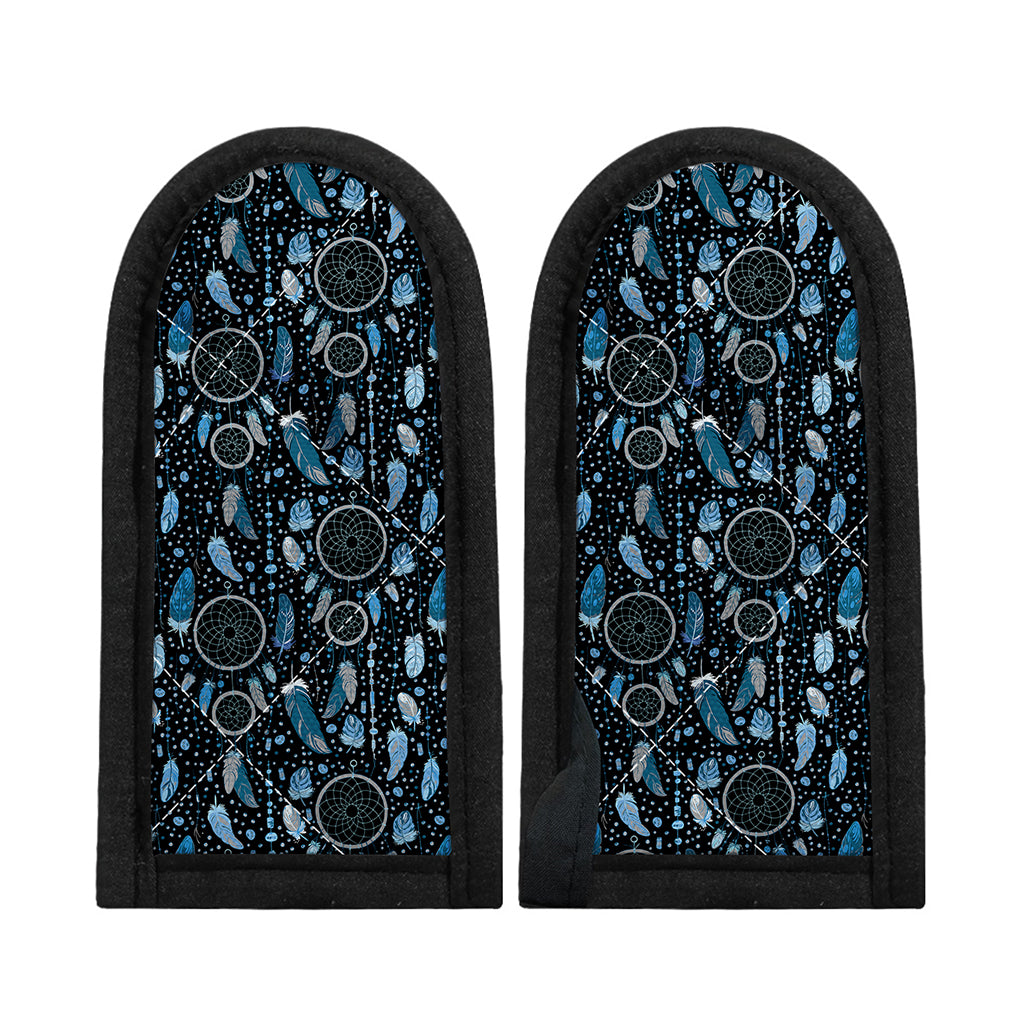 Blue Native Dream Catcher Pattern Print Skillet Handle Cover