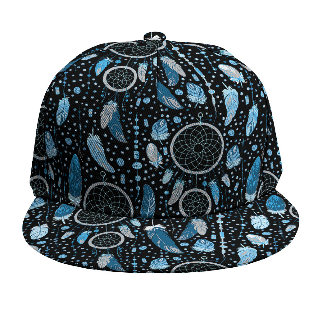 Blue Native Dream Catcher Pattern Print Snapback Cap