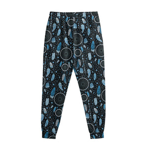 Blue Native Dream Catcher Pattern Print Sweatpants