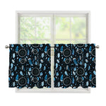 Blue Native Dream Catcher Pattern Print Tier Curtains