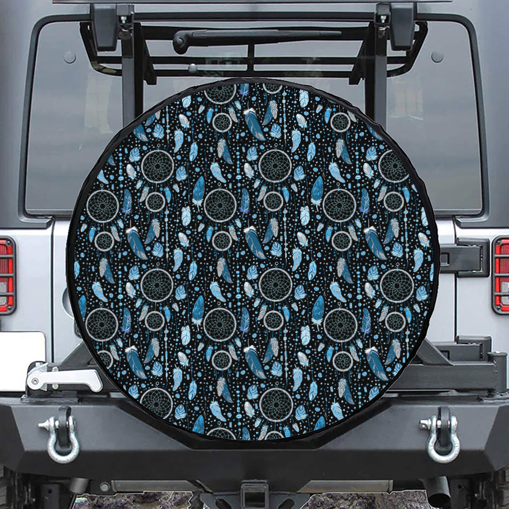Blue Native Dream Catcher Pattern Print Tire Cover