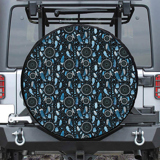 Blue Native Dream Catcher Pattern Print Tire Cover