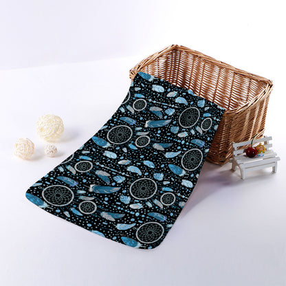 Blue Native Dream Catcher Pattern Print Towel