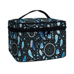 Blue Native Dream Catcher Pattern Print Travel Makeup Bag