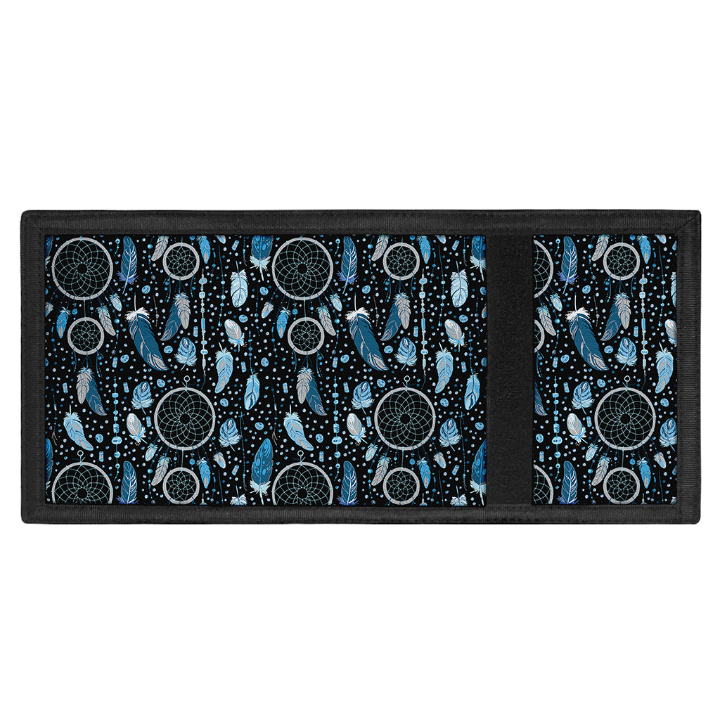Blue Native Dream Catcher Pattern Print Trifold Wallet