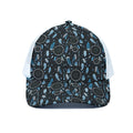 Blue Native Dream Catcher Pattern Print White Mesh Trucker Hat