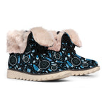 Blue Native Dream Catcher Pattern Print Winter Boots