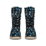 Blue Native Dream Catcher Pattern Print Winter Boots