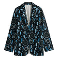 Blue Native Dream Catcher Pattern Print Women's Blazer