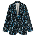 Blue Native Dream Catcher Pattern Print Women's Blazer